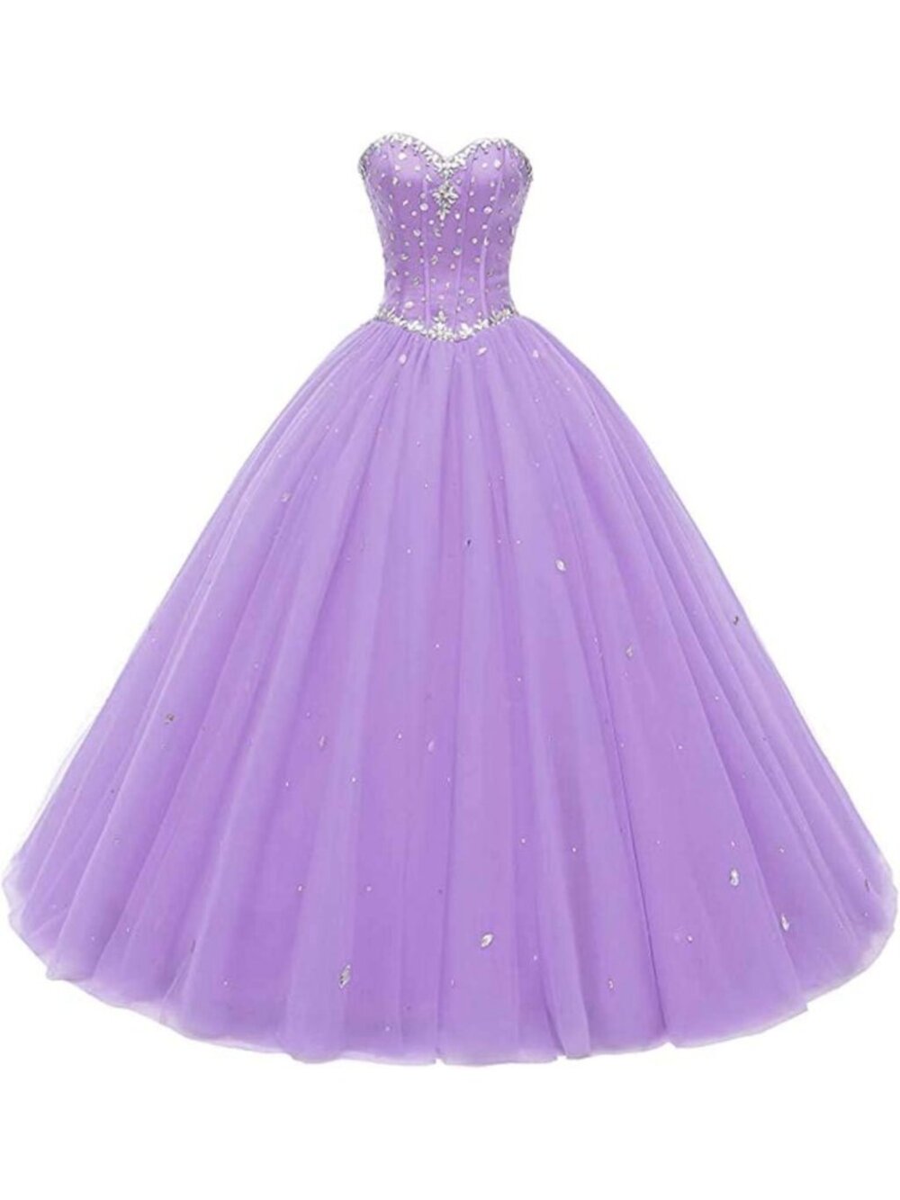 Lavender Sweetheart Tulle Ball Gown Quinceanera Prom Dress Size 12